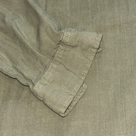 Thread & Supply Sage  Button Up Linen Blend Frayed Hem Western Boho‎ XS - Picture 7 of 7